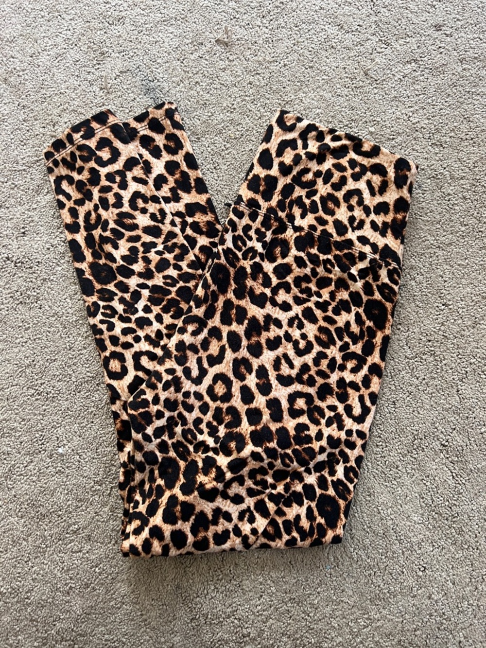 Leopard Print Leggings - Tan and Black